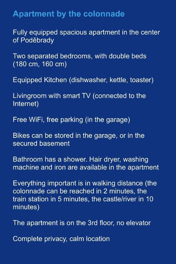 Apartman U Kolonady, Poděbrady Extérieur photo
